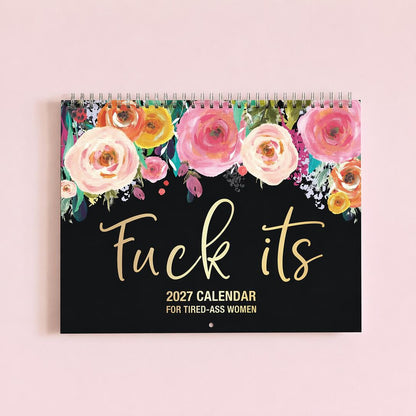 2027 Funny Swear Word Wall Calendar 🌸 Floral theme