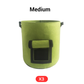 Cloth crop planting bags with harvesting windows