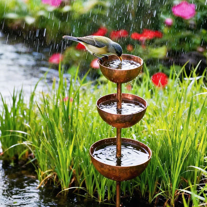 🐦 Bring your garden back to life! A peaceful birdbath with a rainwater collector to welcome local wildlife to your garden.🌿