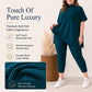 Women's two-piece stretch knit set (top + trousers)
