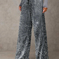 🔥Limited-time offer-Women's Sequin Sparkle Wide Leg Pants with Elastic Waistband