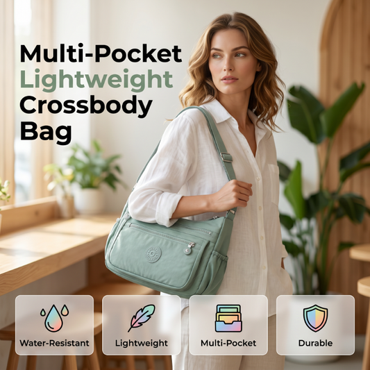 🏷️ Everyday Organization | Lightweight Multi-Pocket Water-Resistant Crossbody Bag