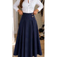 👗 Waist-Defining Silhouette, Flowing A-Line Grace | Women's High-Waisted Pleated A-Line Maxi Skirt