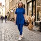 Women's two-piece stretch knit set (top + trousers)