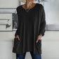 💞 Relaxed Fit, Easy Match Style | Women's Round Neck Long Sleeve Loose Pocket T-Shirt
