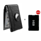 💼🔒Men's Slim RFID Blocking Aluminum Wallet – Pop-Up Card Holder with Money Clip & Dual ID Windows