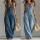 👖 LIMITED-TIME 55% OFF! 💥 Women's Denim Jumpsuit – Button-Front, Wide-Leg✨