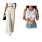 ⌛Limited-Time Offer🛍️Women's High-Waisted, Highly Stretchy Wide-Leg Pants with Contrast-Color Piping