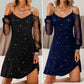 Elegant Off-the-Shoulder Tulle-Sleeve Dress for Women😍🥰Perfect for a Variety of Occasions