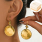 💫Vintage Hammered Metal Drop Earrings– Lightweight Geometric Statement Jewellery ✨