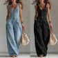 👖 LIMITED-TIME 55% OFF! 💥 Women's Denim Jumpsuit – Button-Front, Wide-Leg✨