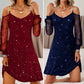 Elegant Off-the-Shoulder Tulle-Sleeve Dress for Women😍🥰Perfect for a Variety of Occasions