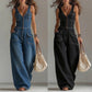 👖 LIMITED-TIME 55% OFF! 💥 Women's Denim Jumpsuit – Button-Front, Wide-Leg✨