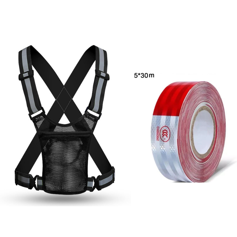 Black_BUY 1_Reflective Vest+Reflective Tape