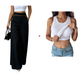 ⌛Limited-Time Offer🛍️Women's High-Waisted, Highly Stretchy Wide-Leg Pants with Contrast-Color Piping