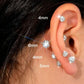 4 Pairs Sparkling Diamond Ball Stud Earrings