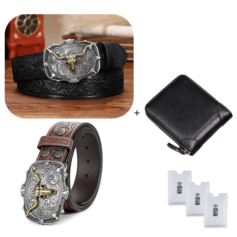 Brown_Leather Belt+Wellet