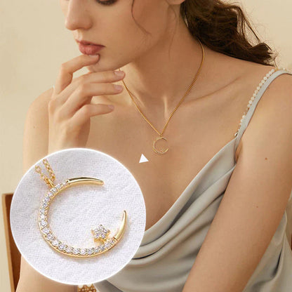 💖LAST DAY PROMOTION - 50%OFF 💖 Gift For Women💕Bright Night: Moon Star Necklace🌙✨