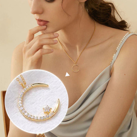 💖LAST DAY PROMOTION - 50%OFF 💖 Gift For Women💕Bright Night: Moon Star Necklace🌙✨