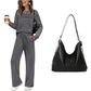 🥳2026 HOT SALE🥳💞60K+ SOLD!✨Women's Crew Neck Top & Drawstring Pants Set3
