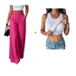 ⌛Limited-Time Offer🛍️Women's High-Waisted, Highly Stretchy Wide-Leg Pants with Contrast-Color Piping