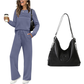 🥳2026 HOT SALE🥳💞60K+ SOLD!✨Women's Crew Neck Top & Drawstring Pants Set3