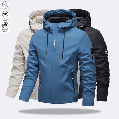 💧🌬️ Men's Hooded Jacket – waterproof & windproof with a drawstring. Ideal for the outdoors & everyday wear. ✓ Durable ✓ Breathable. Check it out now! 🔥🧥