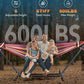 Versatile indoor/outdoor hammock (with stand)—features a portable, space-saving, and durable steel stand; suitable for indoor, outdoor, and patio use; 500 lb weight capacity (Tropical Style).