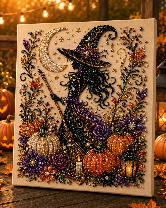 💥 Last Day 51% OFF – 👻✨ Halloween Pearl Art DIY Kit – Turn Tiny Pearls into Spooky-Cute Magic