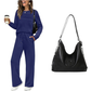 🥳2026 HOT SALE🥳💞60K+ SOLD!✨Women's Crew Neck Top & Drawstring Pants Set3
