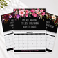2027 Funny Swear Word Wall Calendar 🌸 Floral theme