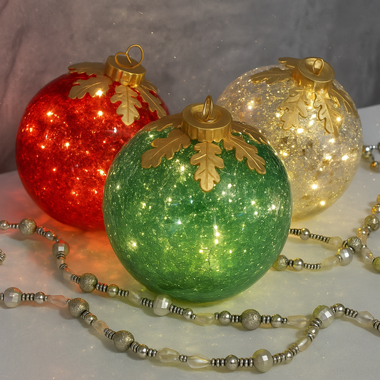 💥LAST DAY OF PROMOTION – 55% OFF ⏰ OVER 50,000 SALES! 🎅 Glass Christmas Decorations for Table 【Set of 3】 🔔🎁✨