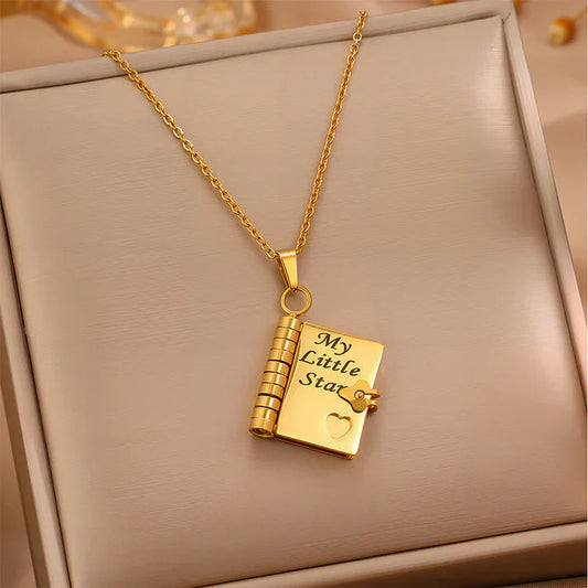 🎁My Book Necklace for Daughter,Son or Lover, Birthday Day Gift Graduation Jewelry of Love