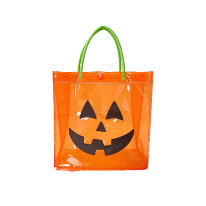 Halloween Clear PVC Pumpkin Tote Bag