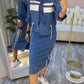 🎉 2 Pieces, More Ways to Dress | Women's Stand-Collar Jacket & Midi Dress Set