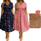 💃Limited-Time 60% OFF 🛍️Women's V-Neck Floral Print Dress with Twist Waist