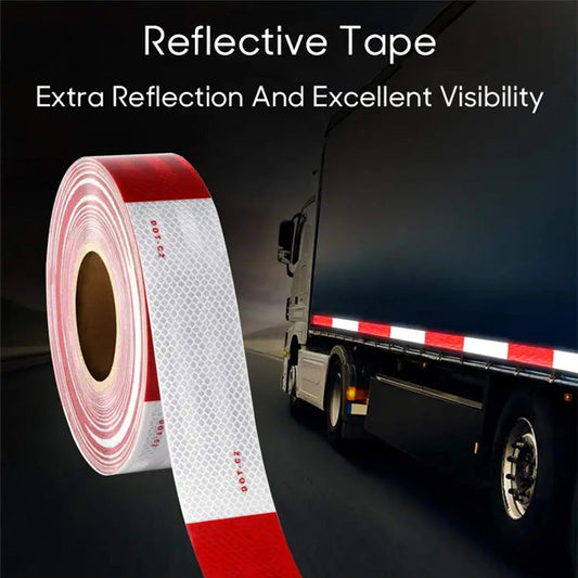 Red & White Reflective Stickers – High Visibility, Durable, Peel & Stick