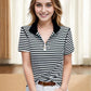 Women's Trendy Zip Short Sleeve V Neck Loose Fit T-Shirt