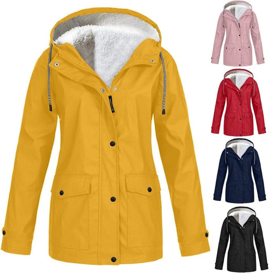 ❄️ Cold-Weather Comfort | Women's Warm Fleece-Lined Hooded Jacket