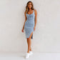 💎 50% OFF DENIM BODYCON CAMI DRESS ! 💎 Adjustable Straps, U-Neck & Split Hem for a Flattering Fit ✨