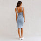 💎 50% OFF DENIM BODYCON CAMI DRESS ! 💎 Adjustable Straps, U-Neck & Split Hem for a Flattering Fit ✨