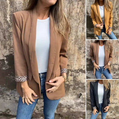 🎁Hot Sale🎁50% OFF!✈️Free shipping✈️ Women’s Stylish Blazer with Chic Leopard Print Lining!