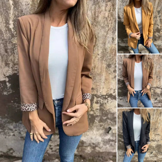 🎁Hot Sale🎁50% OFF!✈️Free shipping✈️ Women’s Stylish Blazer with Chic Leopard Print Lining!