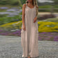 Women's Loose Wide-Leg Jumpsuit with Pockets