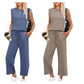 🌺 Hot Sale 49% OFF🌺 New Women's  Sleeveless Top & Wide-Leg Pants 2-Piece Set