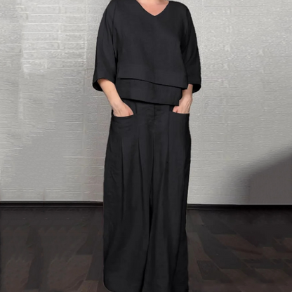 💐 New Arrivals 55%OFF💖Irregular Hem Cotton Linen Short Sleeve Casual 2-Piece Set