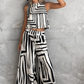 🌴Summer Specials🌴Striped Sleeveless Top & Wide-Leg Pants Set