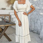 Women's Causal Puffy Short Sleeve Square Neck Dresses