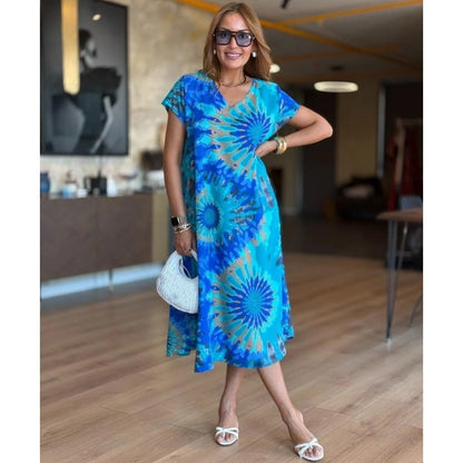 ⏳Time-limited Special 50%OFF💃Women's Casual V-Neck Printed Maxi Dress