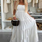 Sexy Sleeveless Solid Color Floor-Length Dress